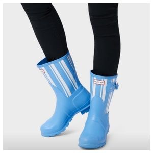 NWOB Hunter Original Garden Stripe Short Rain Boot